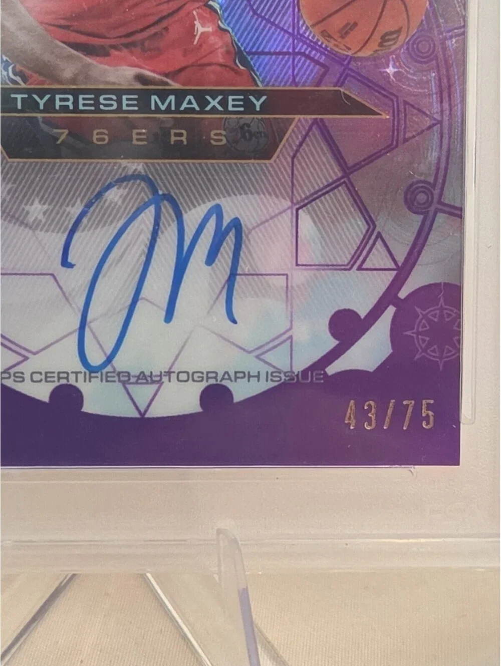 2025-26 Chrome PSA 9 Tyrese Maxey Chromographs 43/75 On Card Auto 76ers #CH-TM